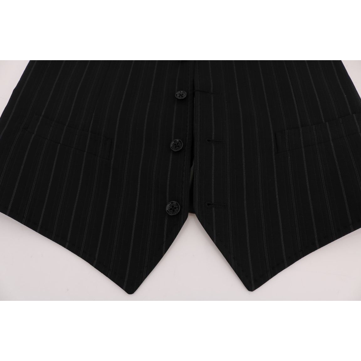 Dolce & Gabbana Elegant Striped Vest Waistcoat black-staff-cotton-striped-vest-1 478355-black-staff-cotton-striped-vest-2-4.jpg
