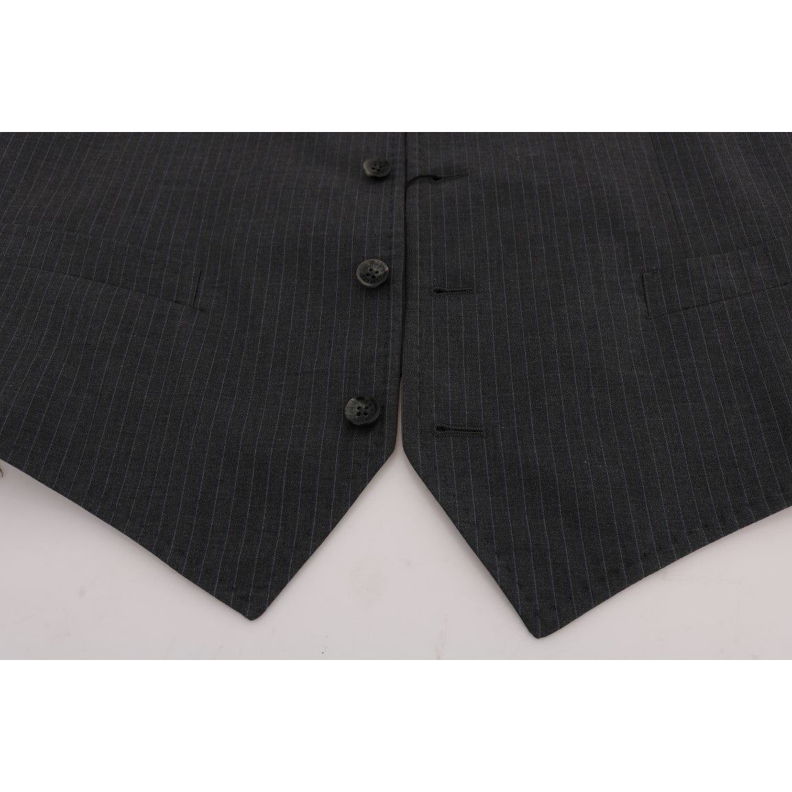 Dolce & Gabbana Elegant Gray Striped Waistcoat Vest gray-staff-cotton-striped-vest-1 478457-gray-staff-cotton-striped-vest-2-4.jpg