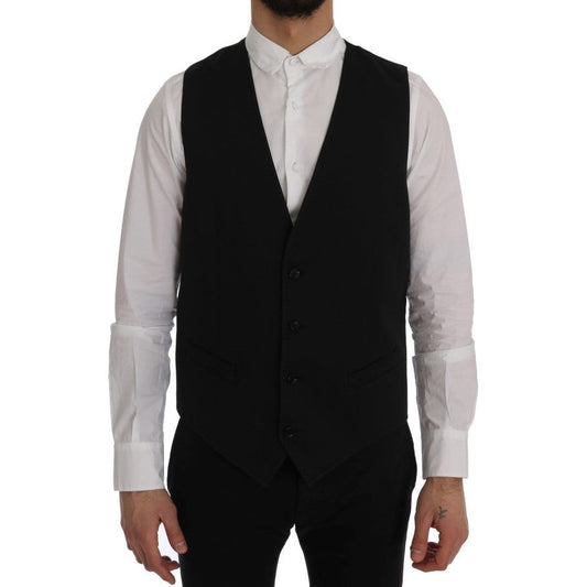 Dolce & GabbanaSleek Black Single-Breasted WaistcoatMcRichard Designer Brands£139.00