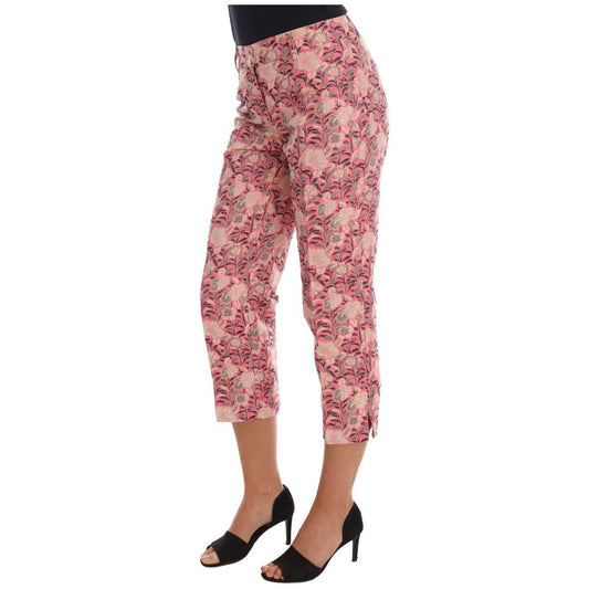 Dolce & Gabbana Elegant Floral Brocade Pants pink-floral-brocade-capri-pants