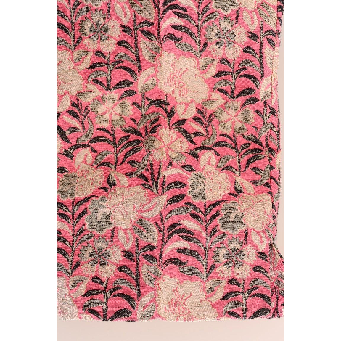 Dolce & Gabbana Elegant Floral Brocade Pants pink-floral-brocade-capri-pants