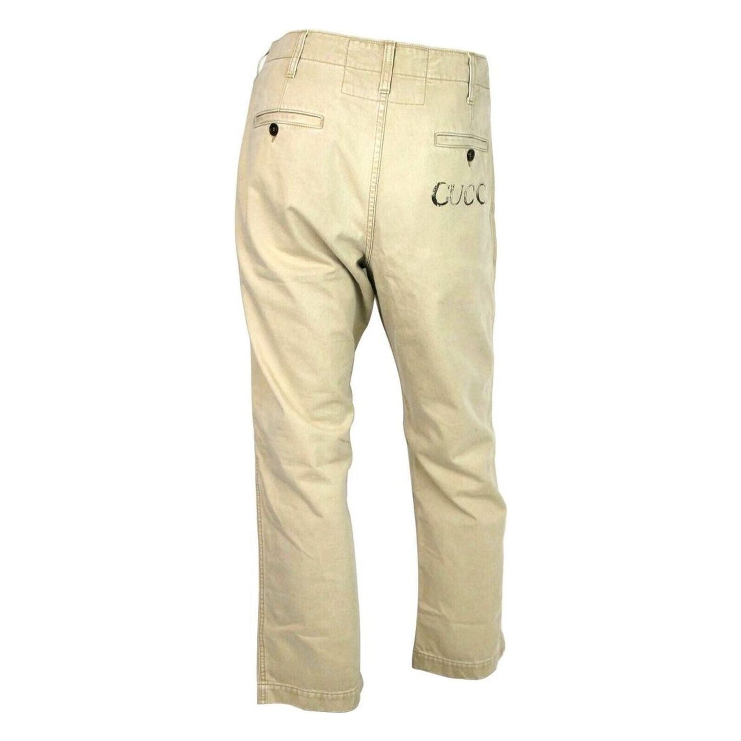 Gucci Light Brown Washed Cotton Pant Gucci Print light-brown-washed-cotton-pant-gucci-print