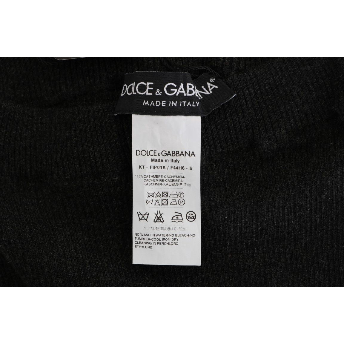 Dolce & Gabbana Elegant Gray Cashmere High Waist Pants gray-cashmere-ribbed-stretch-tights