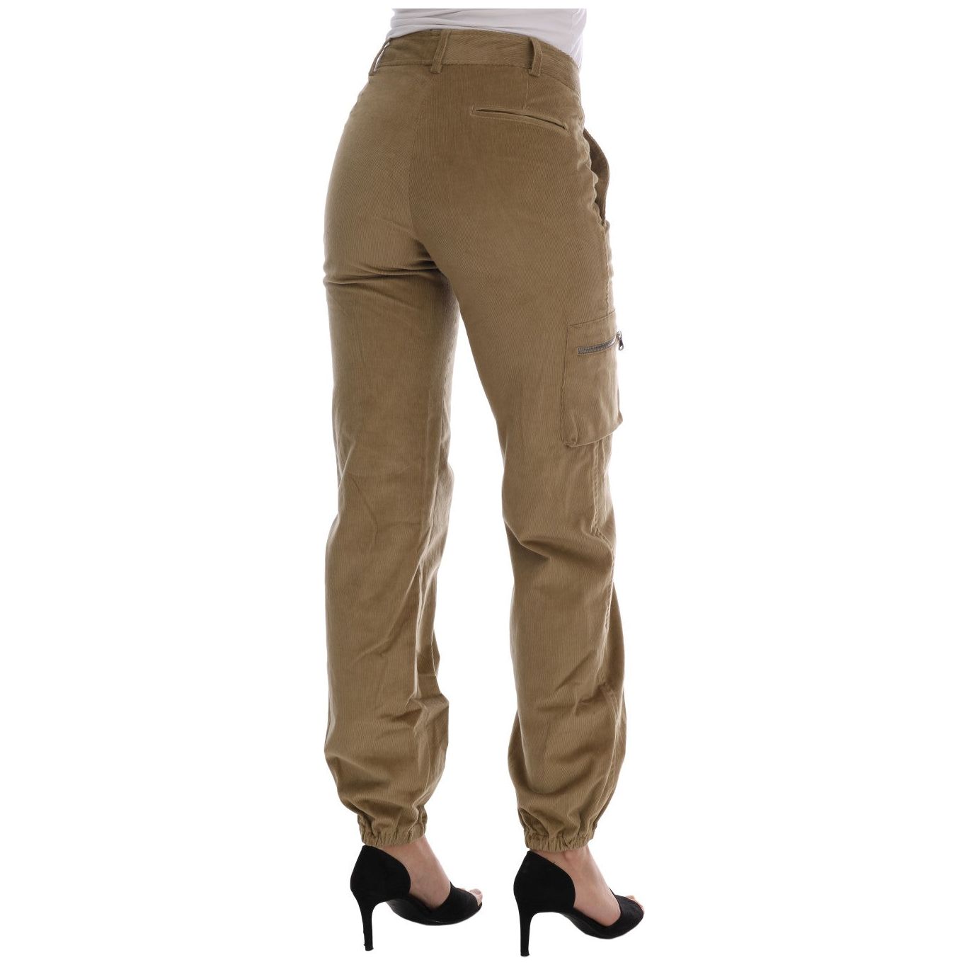 Ermanno Scervino Chic Beige Casual Pants for Sophisticated Style Jeans & Pants beige-cotton-corduroys-pants