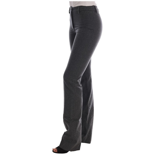 Ermanno Scervino Chic Gray Formal Pants - Elegance Refined gray-wool-stretch-slim-pants