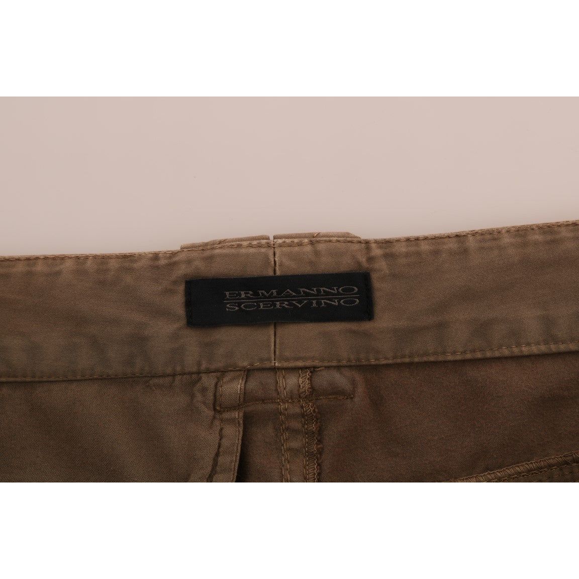 Ermanno Scervino Chic Brown Casual Cotton Pants brown-cotton-casual-slim-fit-pants