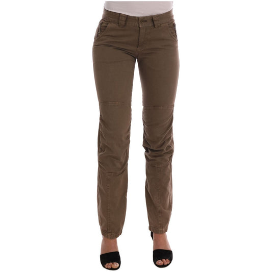 Ermanno Scervino Chic Brown Casual Cotton Pants brown-cotton-casual-slim-fit-pants