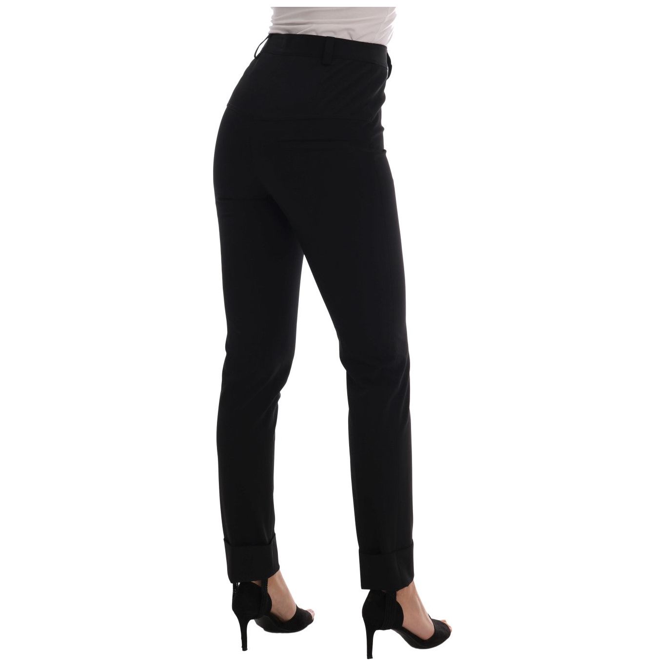 Ermanno Scervino Sleek Black Stirrup Leggings black-stretch-leggings-pants Jeans & Pants 495914-black-stretch-leggings-pants-2.jpg