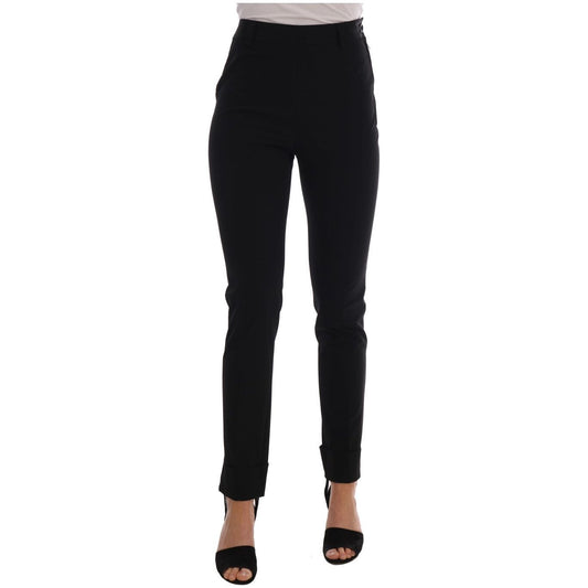 Ermanno Scervino Sleek Black Stirrup Leggings Jeans & Pants black-stretch-leggings-pants