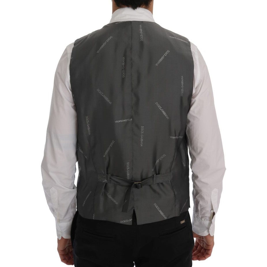 Dolce & Gabbana Elegant Gray Waistcoat Vest gray-staff-cotton-rayon-vest-1 498533-gray-staff-cotton-rayon-vest-2-2.jpg