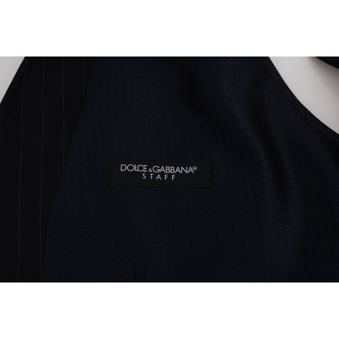 Dolce & Gabbana Elegant Blue Striped Waistcoat Vest blue-staff-wool-stretch-vest 498938-blue-staff-wool-stretch-vest-4.jpg