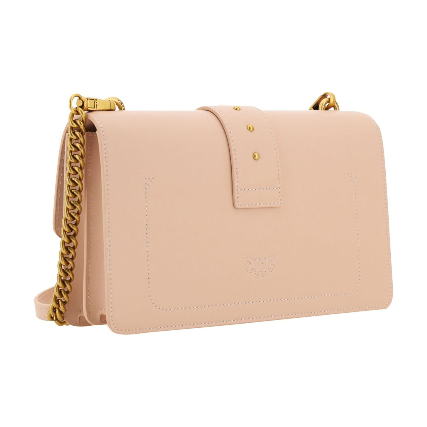 PINKO Chic Cipria Pink Classic Shoulder Bag pink-calf-leather-love-one-classic-shoulder-bag