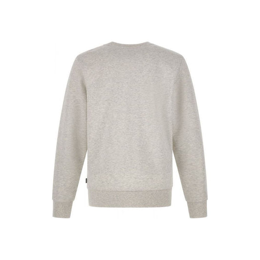 Hugo Boss Elegant Grey Round Neck Cotton Sweatshirt grey-cotton-logo-details-sweatshirt