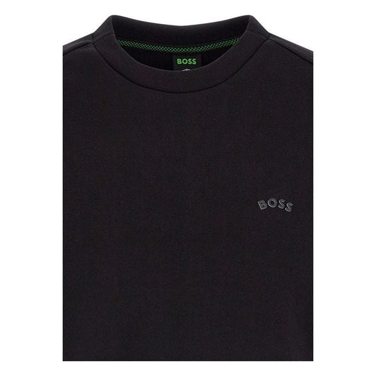 Hugo Boss Black Cotton Logo Details Sweatshirt black-cotton-logo-details-sweatshirt