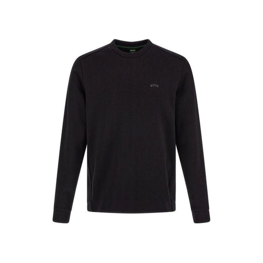 Hugo Boss Black Cotton Logo Details Sweatshirt black-cotton-logo-details-sweatshirt