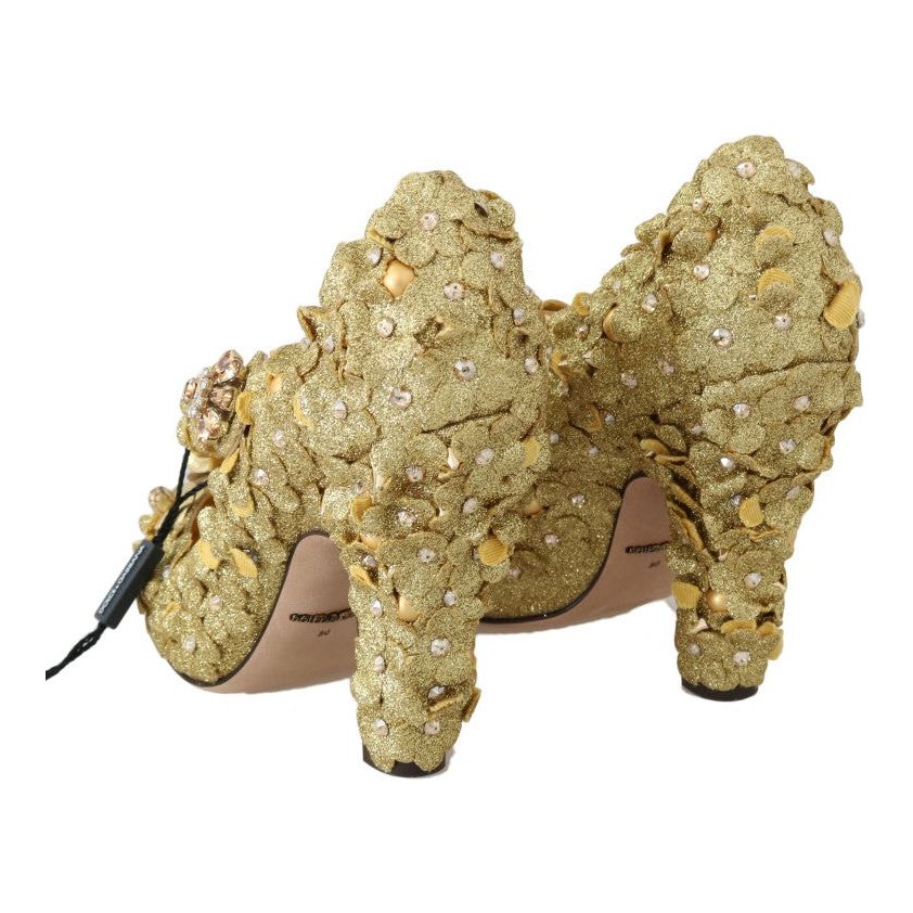 Dolce & Gabbana Gold Floral Crystal Embellished Pumps gold-floral-crystal-mary-janes-pumps 507596-gold-floral-crystal-mary-janes-pumps-9.jpg