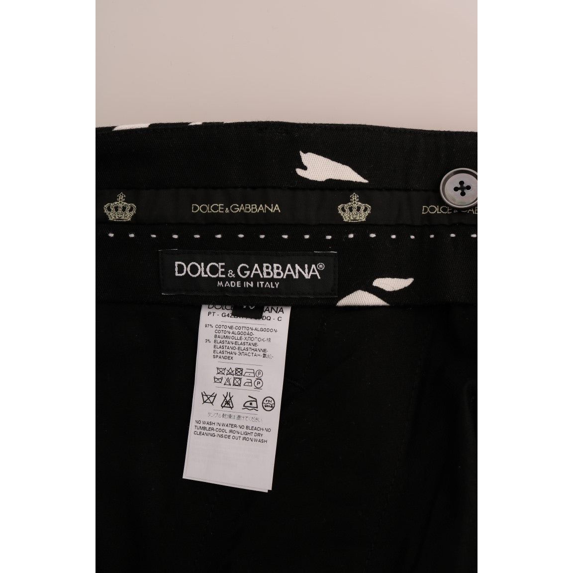 Dolce & Gabbana Elegant Tree Print Ankle Trousers Jeans & Pants black-tree-cotton-stretch-pants
