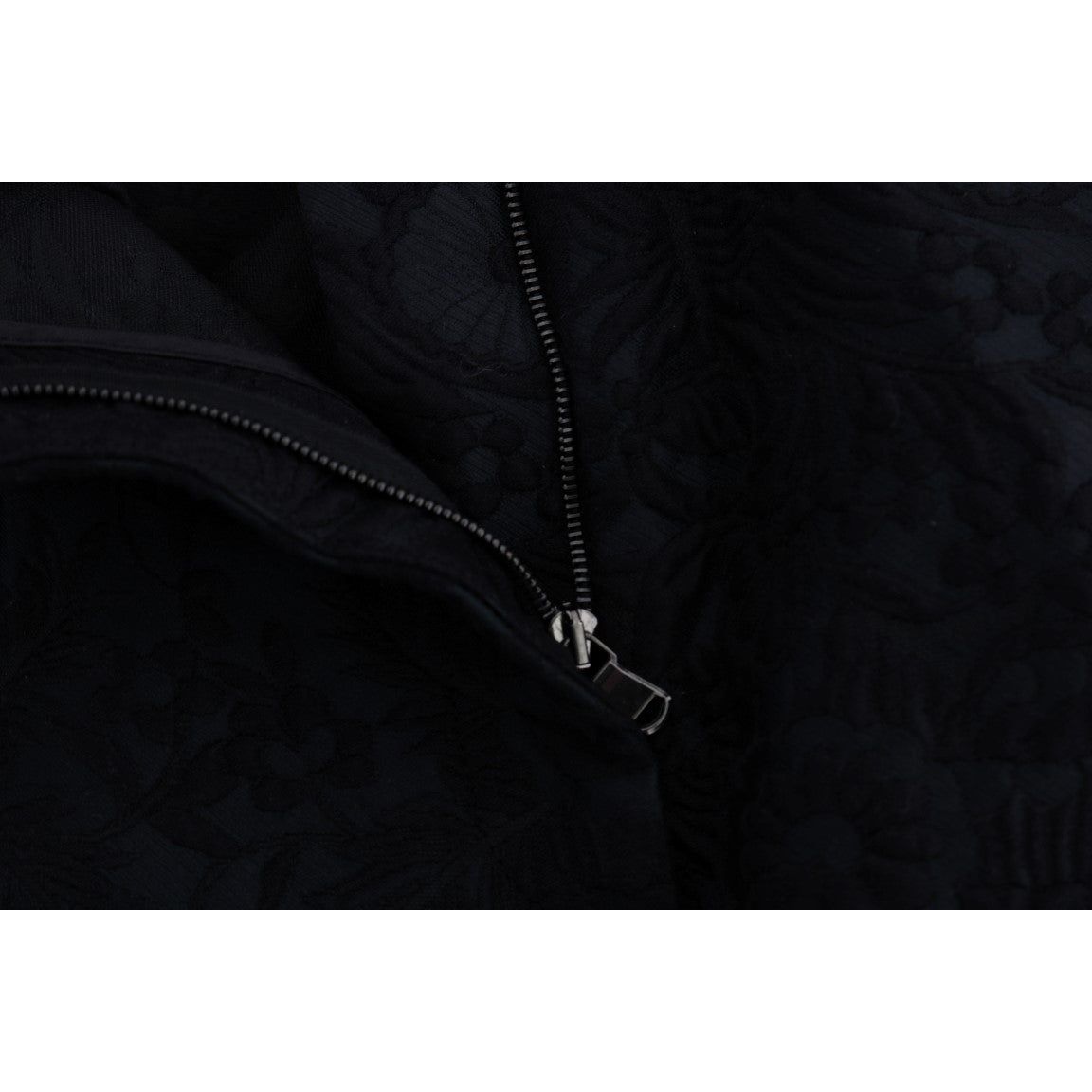 Dolce & Gabbana Elegant Floral Brocade Dress Shorts black-brocade-high-waist-capri-shorts Jeans & Pants 513087-black-brocade-high-waist-capri-shorts-4.jpg