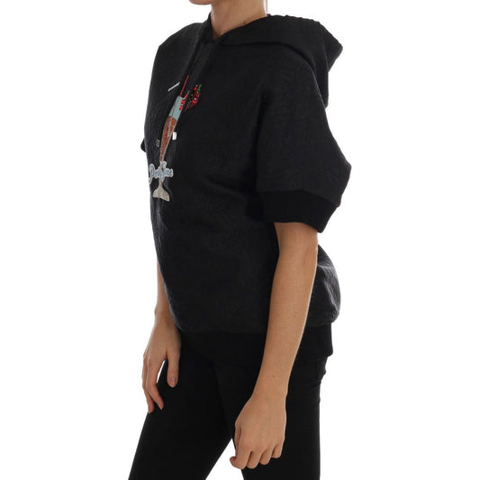 Dolce & Gabbana Enchanted Brocade Crystal Hooded Sweater black-fairy-tale-crystal-hooded-sweater