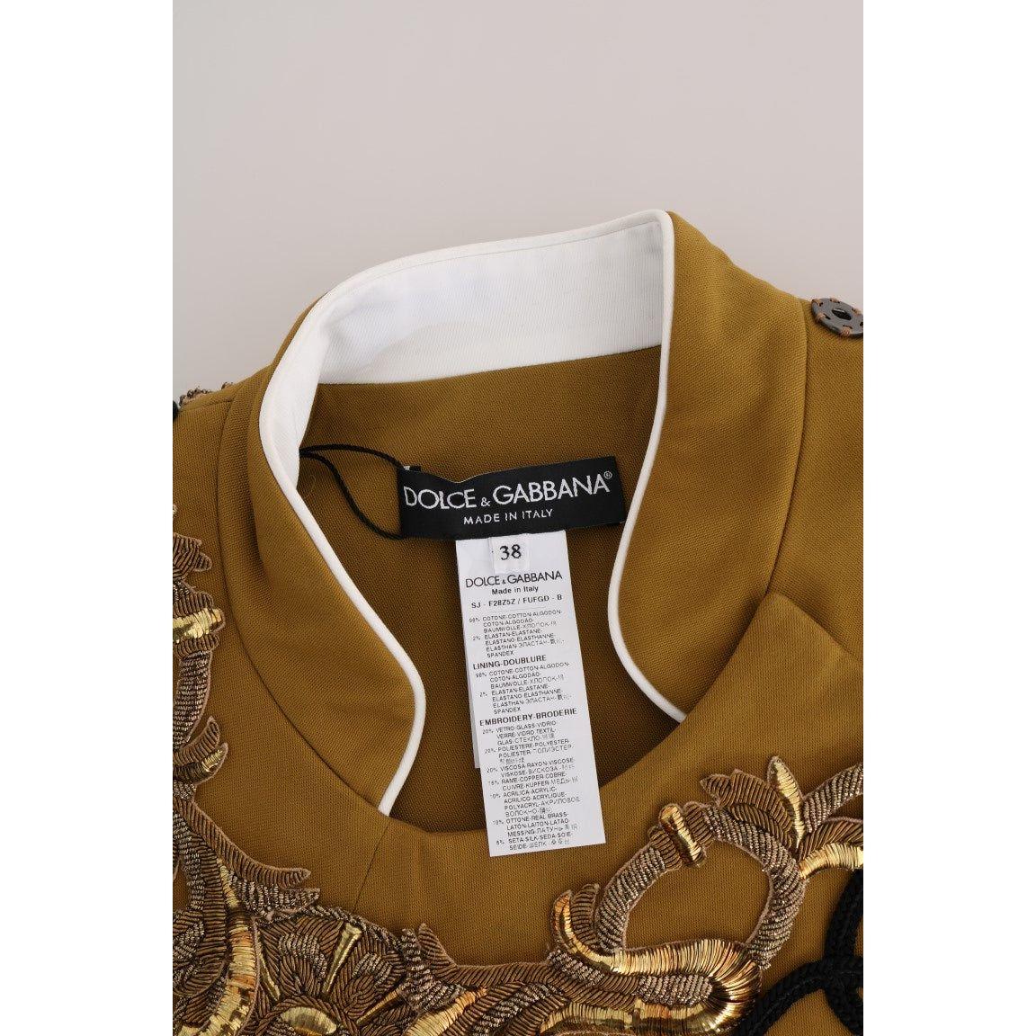 Dolce & Gabbana Runway Embellished Crystal Cross Vest Vest Jacket yellow-crystal-cross-vest-jacket