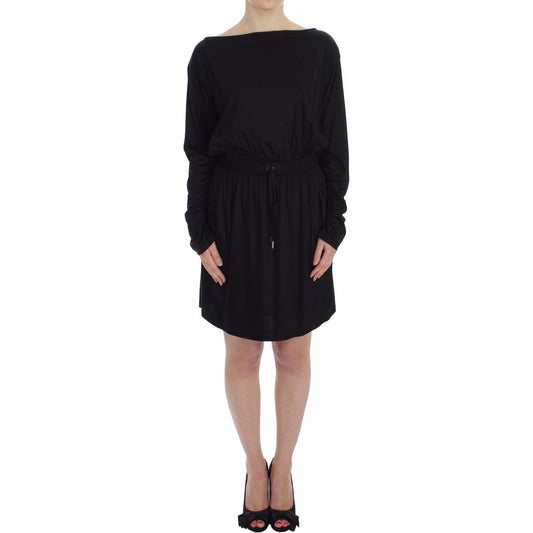 Versace Jeans Elegant Black Silk Blend Shift Dress Dress black-modal-silk-shift-knee-dress 51740-black-modal-silk-shift-knee-dress_b0f356e9-addf-4644-8b93-28f15f16dfd4.jpg