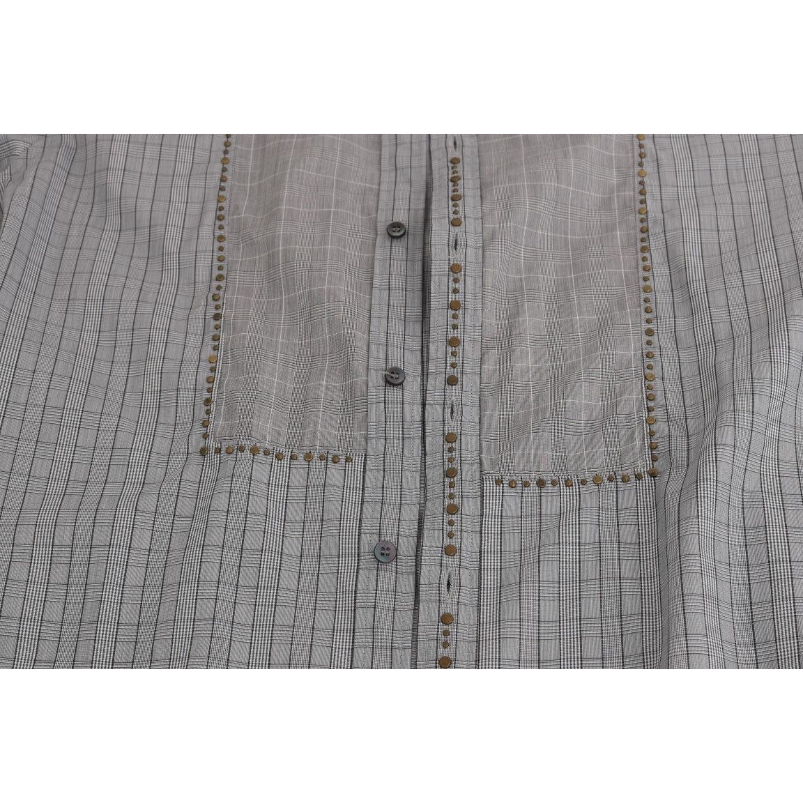 Dolce & Gabbana Elegant Gray Checkered Slim Fit Casual Shirt gray-check-gold-cotton-slim-fit-shirt 517763-gray-check-gold-cotton-slim-fit-shirt-2-4.jpg