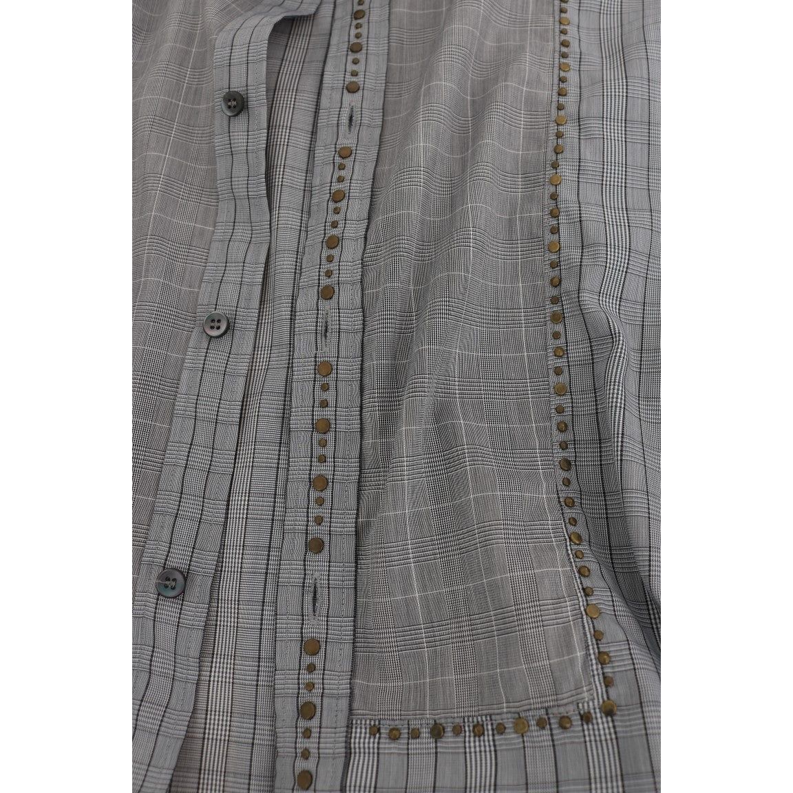 Dolce & Gabbana Elegant Gray Checkered Slim Fit Casual Shirt gray-check-gold-cotton-slim-fit-shirt 517763-gray-check-gold-cotton-slim-fit-shirt-2-8.jpg
