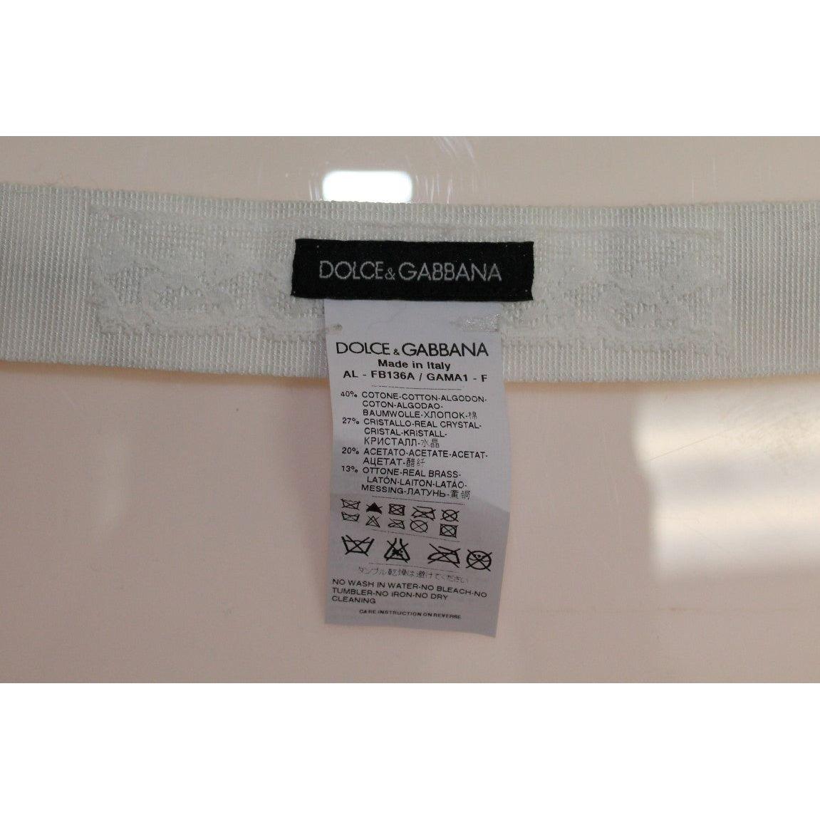 Dolce & Gabbana Elegant Crystal-Embellished Waist Belt Belt white-crystal-stones-waist-belt