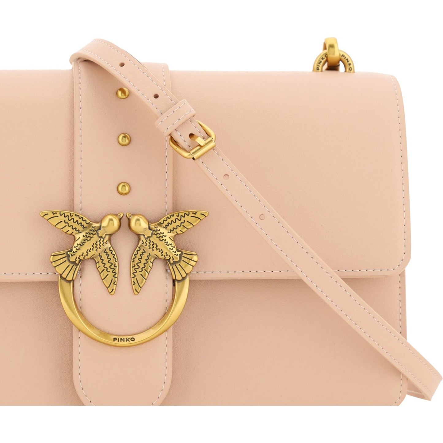 PINKO Chic Cipria Pink Classic Shoulder Bag pink-calf-leather-love-one-classic-shoulder-bag 51C2546B-462F-4A17-BBBE-0A238167C962-scaled-5c0e48ee-df9.jpg