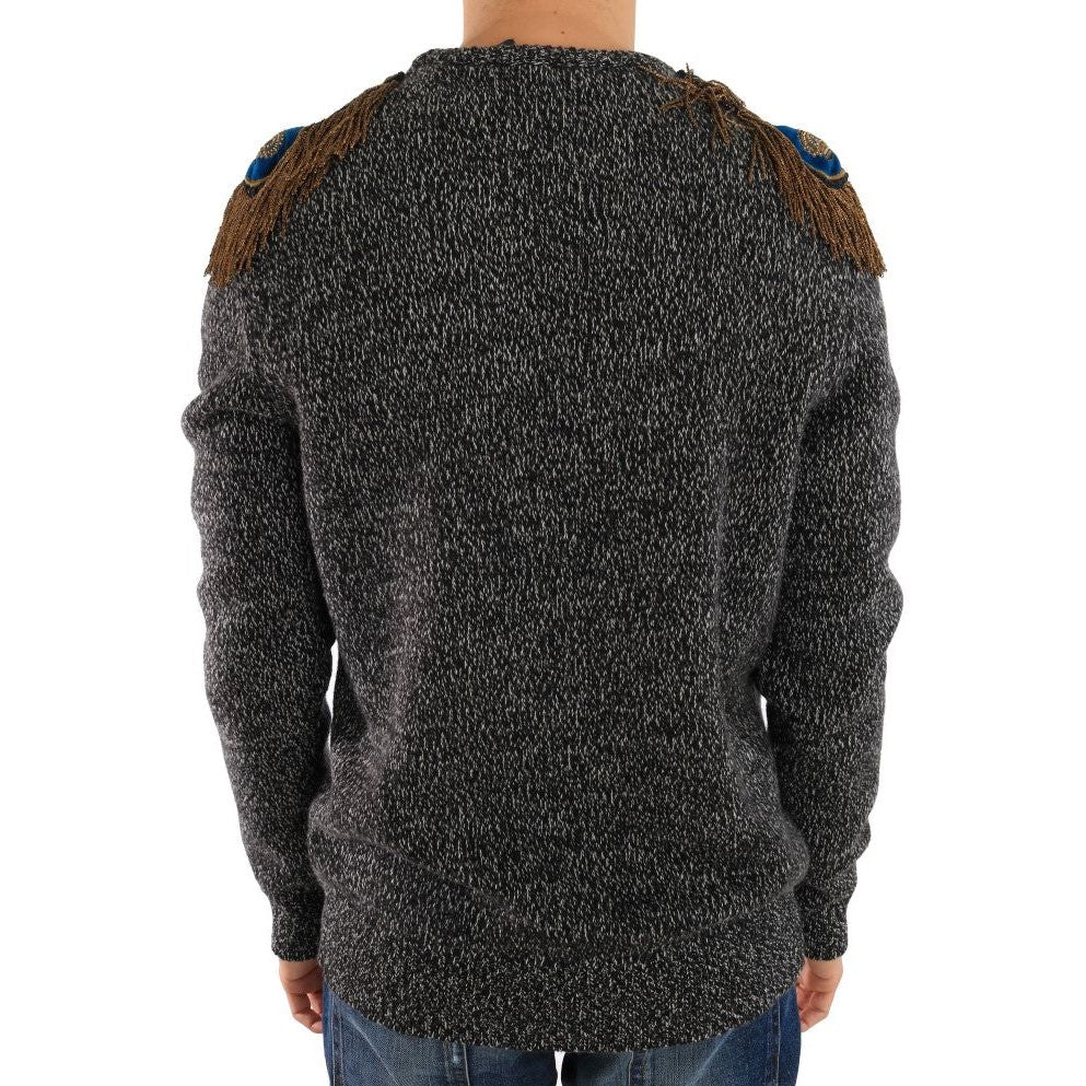 Dolce & Gabbana Elegant Gray Cashmere KING Sweater gray-wool-cashmere-sweater