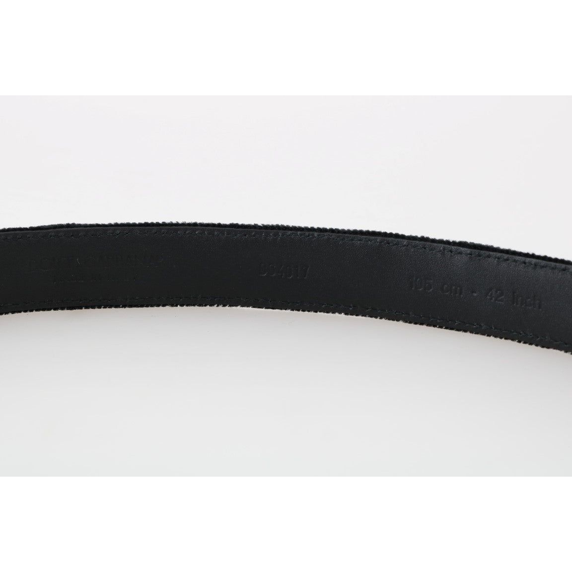 Dolce & Gabbana Elegant Black Cotton-Leather Men's Belt Belt black-cotton-royal-bee-embroidery-belt