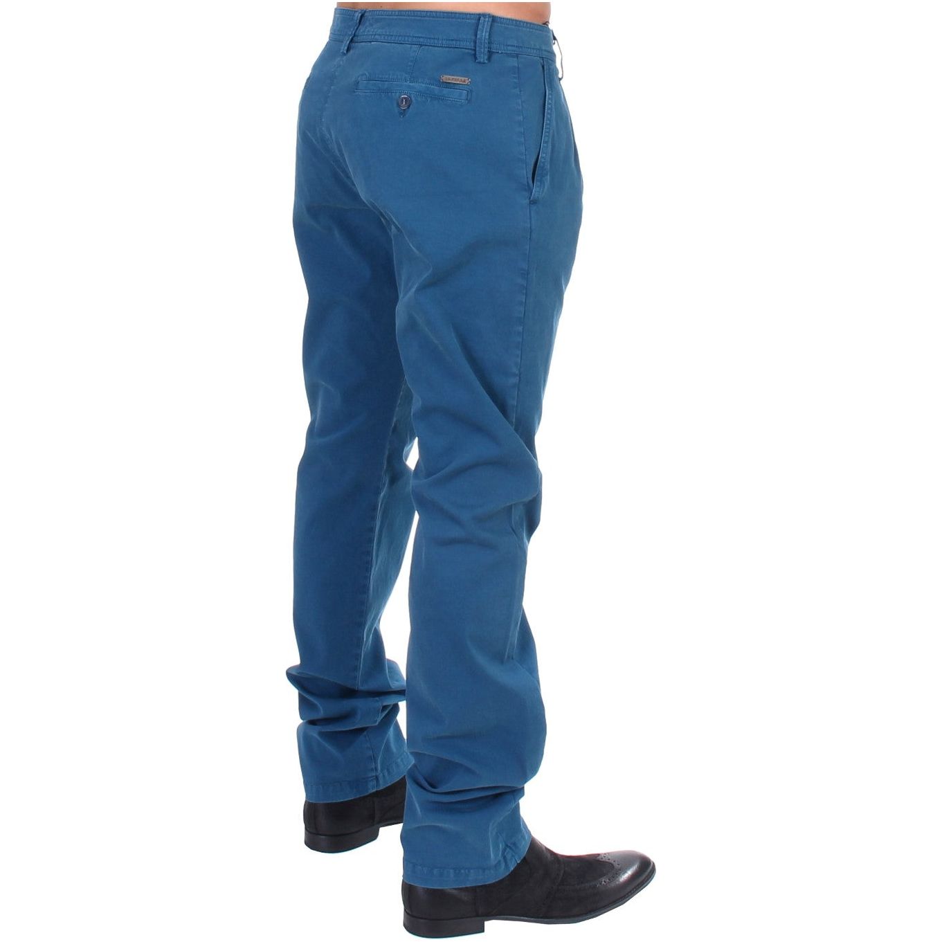 GF Ferre Elegant Straight Fit Cotton Chinos blue-cotton-straight-fit-chinos