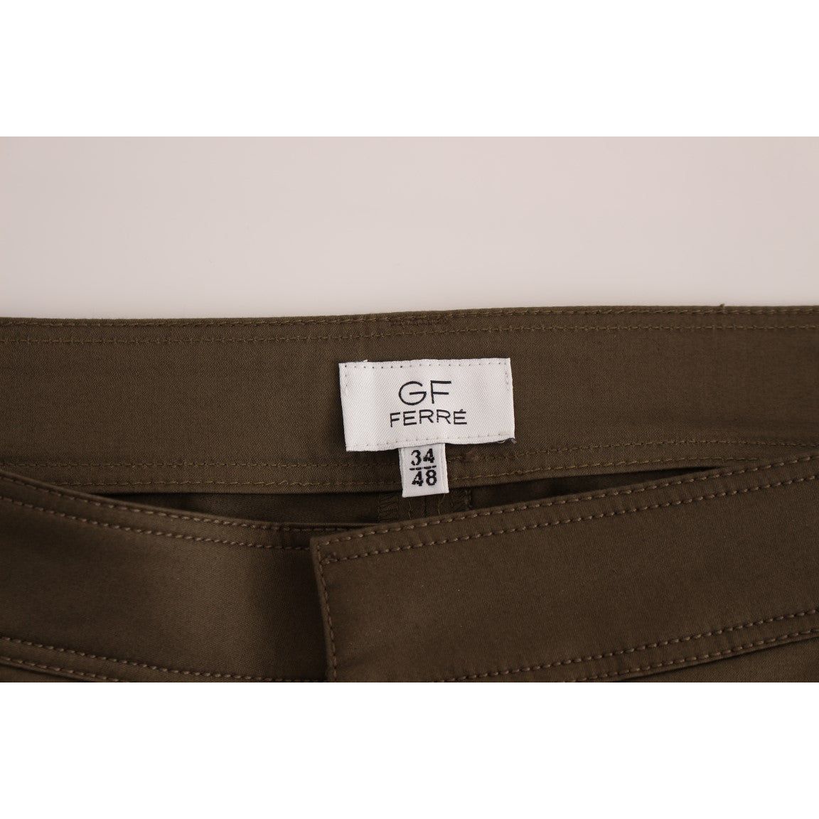 GF Ferre Elegant Green Comfort Straight Fit Pants green-cotton-stretch-comfort-fit-pants 53251-green-cotton-stretch-comfort-fit-pants-6.jpg