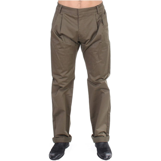 GF Ferre Elegant Green Comfort Straight Fit Pants green-cotton-stretch-comfort-fit-pants 53251-green-cotton-stretch-comfort-fit-pants.jpg