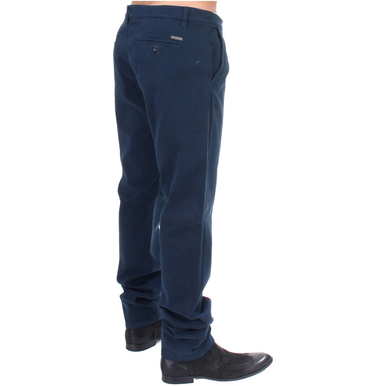 GF Ferre Elegant Blue Cotton Stretch Chinos blue-stretch-straight-fit-pants-chinos 53409-blue-stretch-straight-fit-pants-chinos-1.jpg