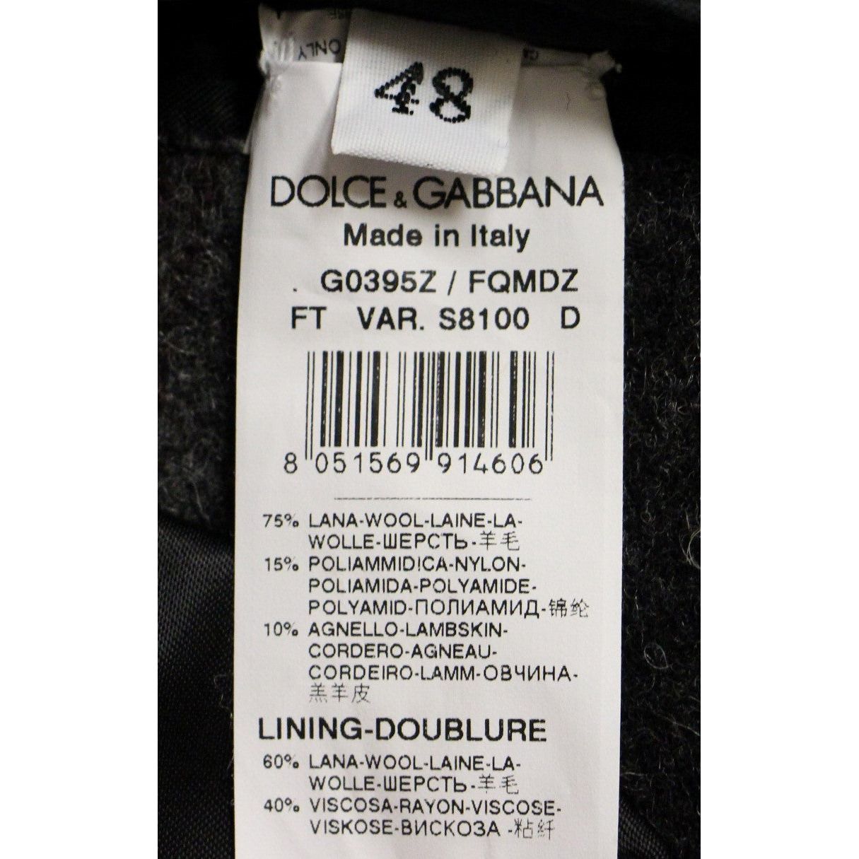 Dolce & Gabbana Sicilia Checkered Wool Blend Coat Coats & Jackets gray-double-breasted-coat-jacket 53557-gray-double-breasted-coat-jacket-8.jpg