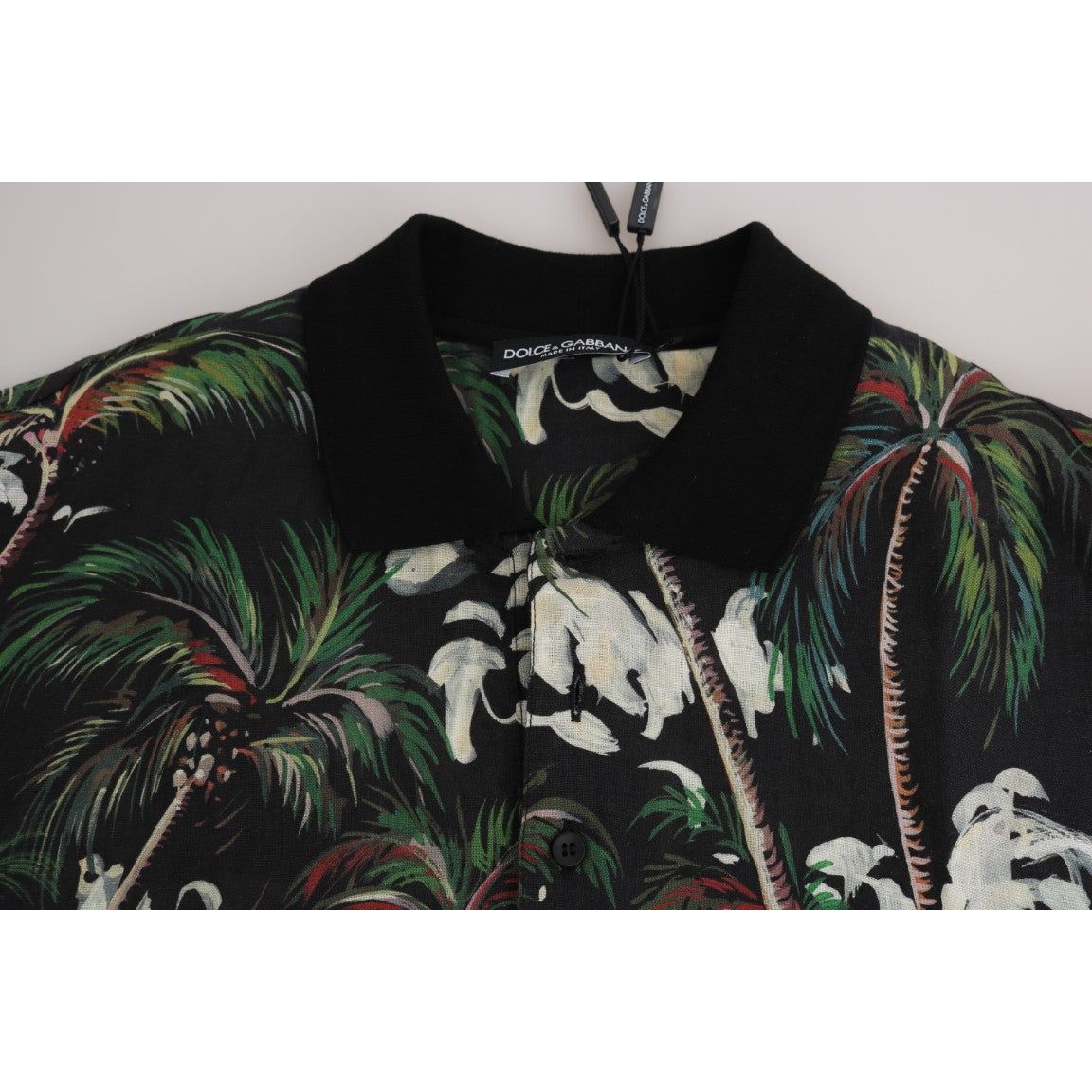 Dolce & Gabbana Sicilian Volcano Motive Polo Tee black-volcano-sicily-short-sleeve-t-shirt