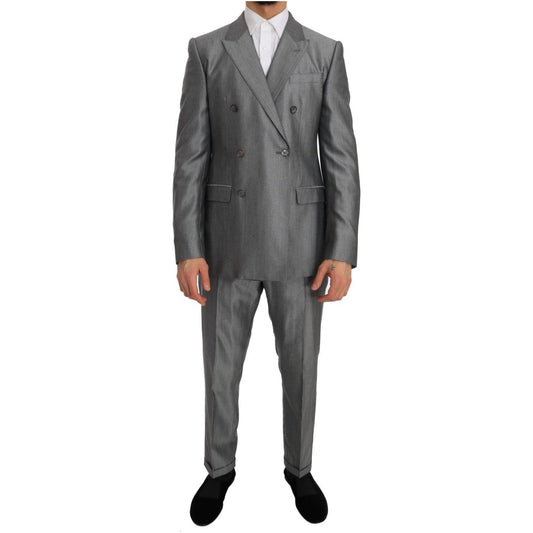 Dolce & Gabbana Elegant Black Double-Breasted Suit Suit black-stretch-crystal-bee-slim-fit-suit