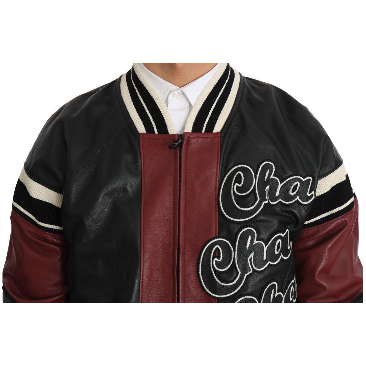 Dolce & Gabbana Exquisite Sheepskin Leather Bomber Jacket MAN COATS & JACKETS leather-club-lounge-black-red-jacket