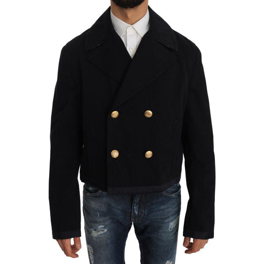 Dolce & Gabbana Elegant Dark Blue Trench Coat Jacket trench-blue-cotton-stretch-jacket-coat 539757-trench-blue-cotton-stretch-jacket-coat.jpg
