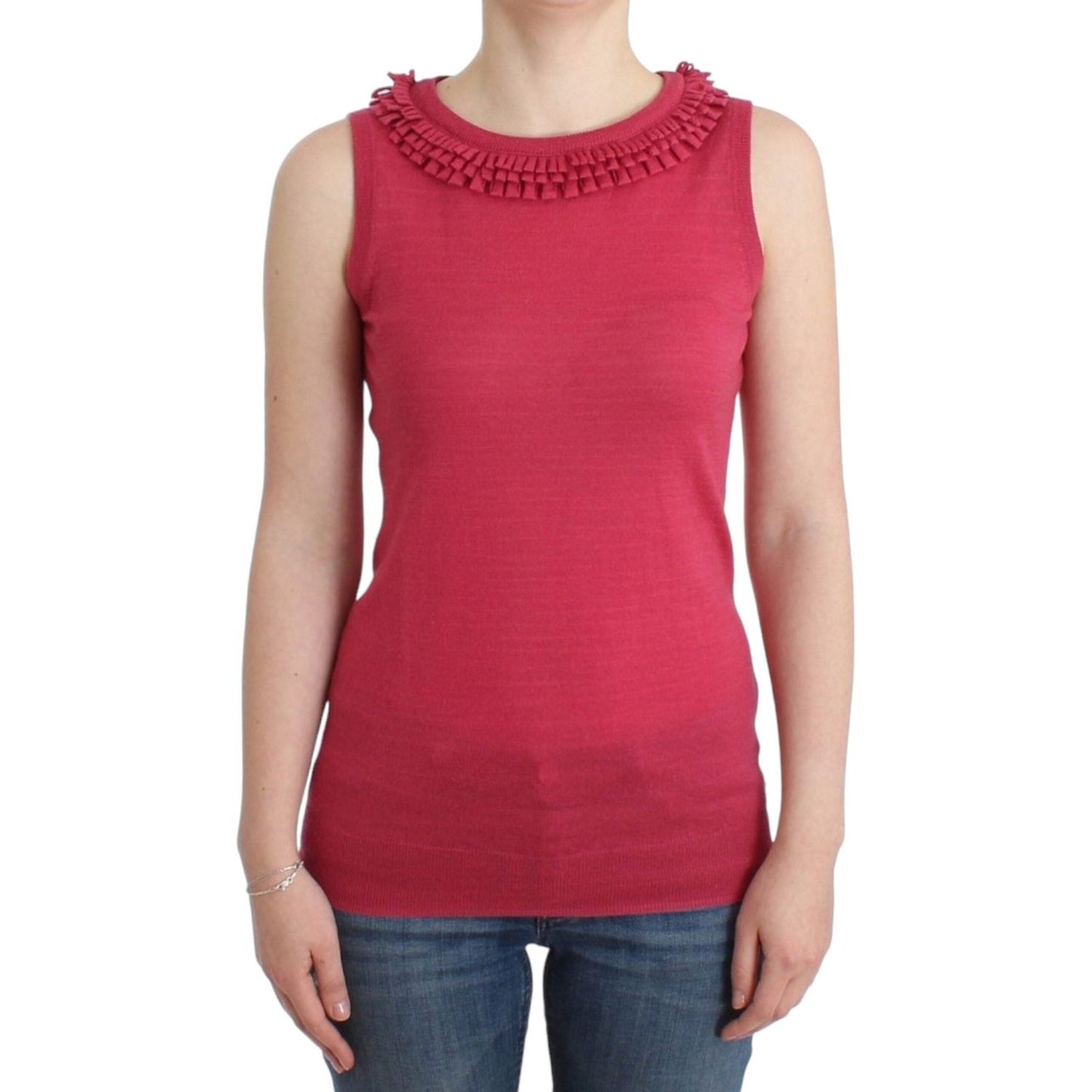 John Galliano Elegant Pink Sleeveless Wool Knit Top pink-wool-knit-top 5456-pink-wool-knit-top-scaled-23eb21df-03e.jpg