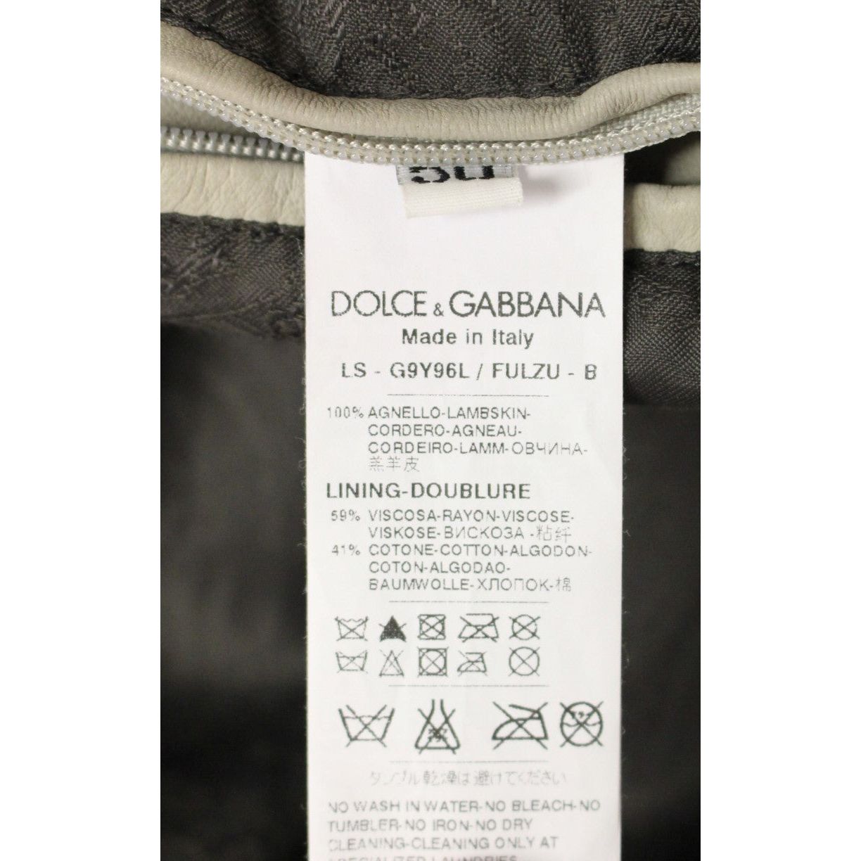 Dolce & Gabbana Elegant Beige Leather Lambskin Jacket Coats & Jackets beige-leather-jacket-biker-coat 54846-beige-leather-jacket-biker-coat-2-9.jpg