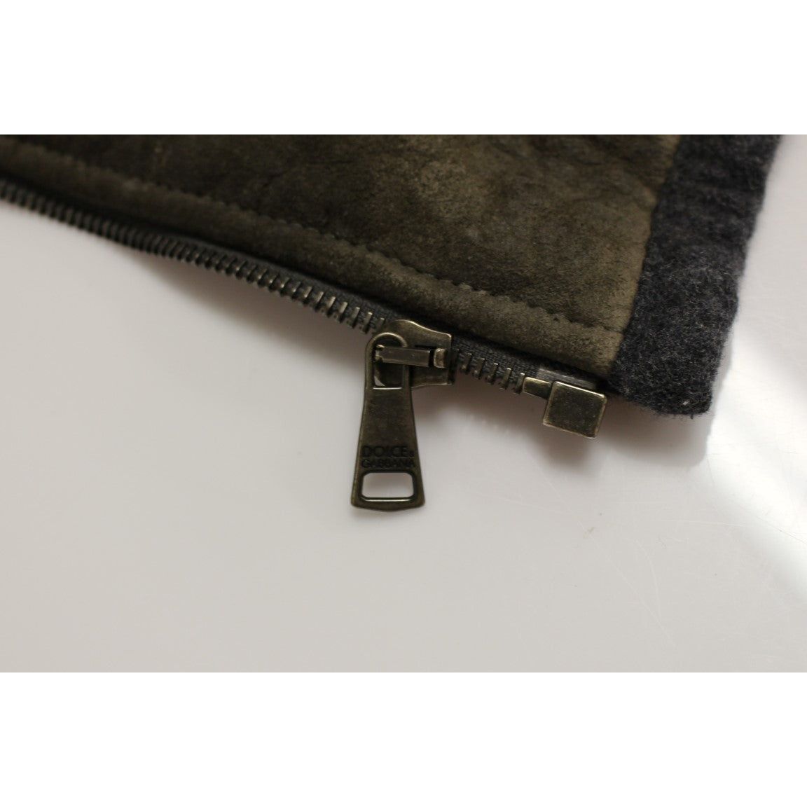 Dolce & Gabbana Elegant Leather & Wool Blend Jacket brown-gray-leather-jacket-coat Coats & Jackets 54860-brown-gray-leather-jacket-coat-7.jpg