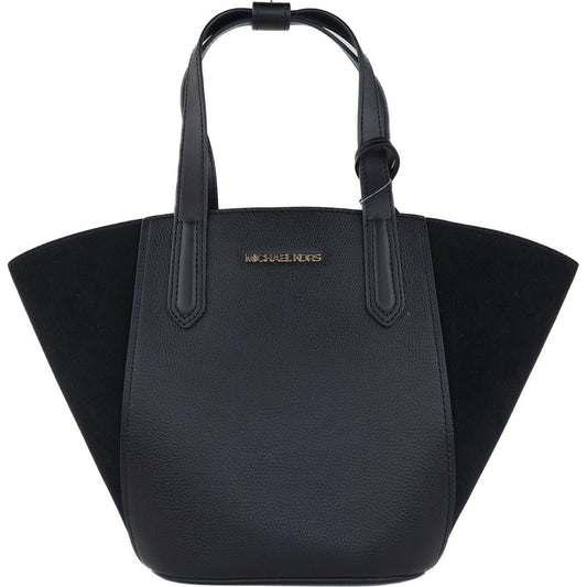 Michael Kors Portia Small Pebbled Leather Suede Tote Handbag (Black) portia-small-pebbled-leather-suede-tote-handbag-black