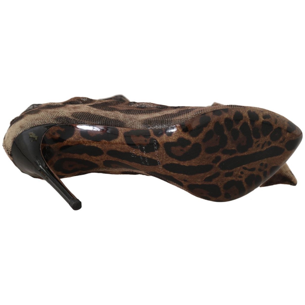 Dolce & Gabbana Elegant Leopard Print Sock Pumps Heels brown-leopard-tulle-long-socks-pumps