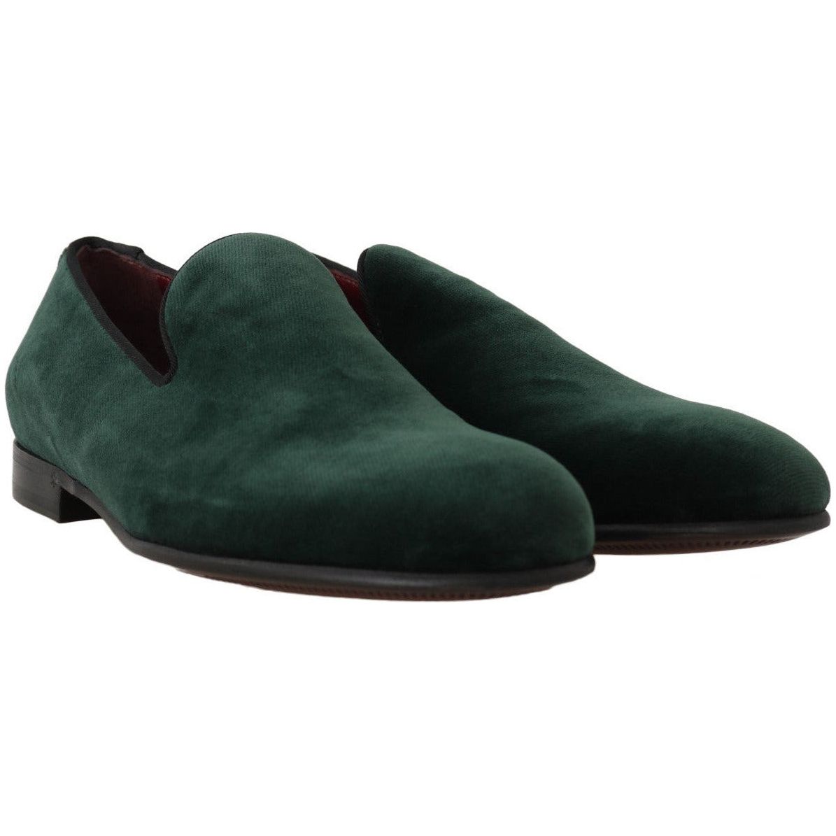 Dolce & Gabbana Elegant Green Suede Slip-On Loafers green-suede-leather-slippers-loafers 550450-green-suede-leather-slippers-loafers-3_a4f2c70c-1c07-4dae-bea0-b6d6277b9766.jpg