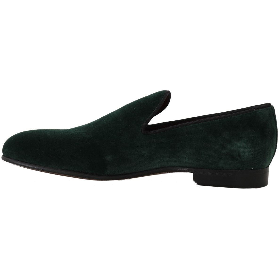 Dolce & Gabbana Elegant Green Suede Slip-On Loafers green-suede-leather-slippers-loafers 550450-green-suede-leather-slippers-loafers-5_48efdca3-ae75-4e17-ba1f-d162e7f5442a.jpg