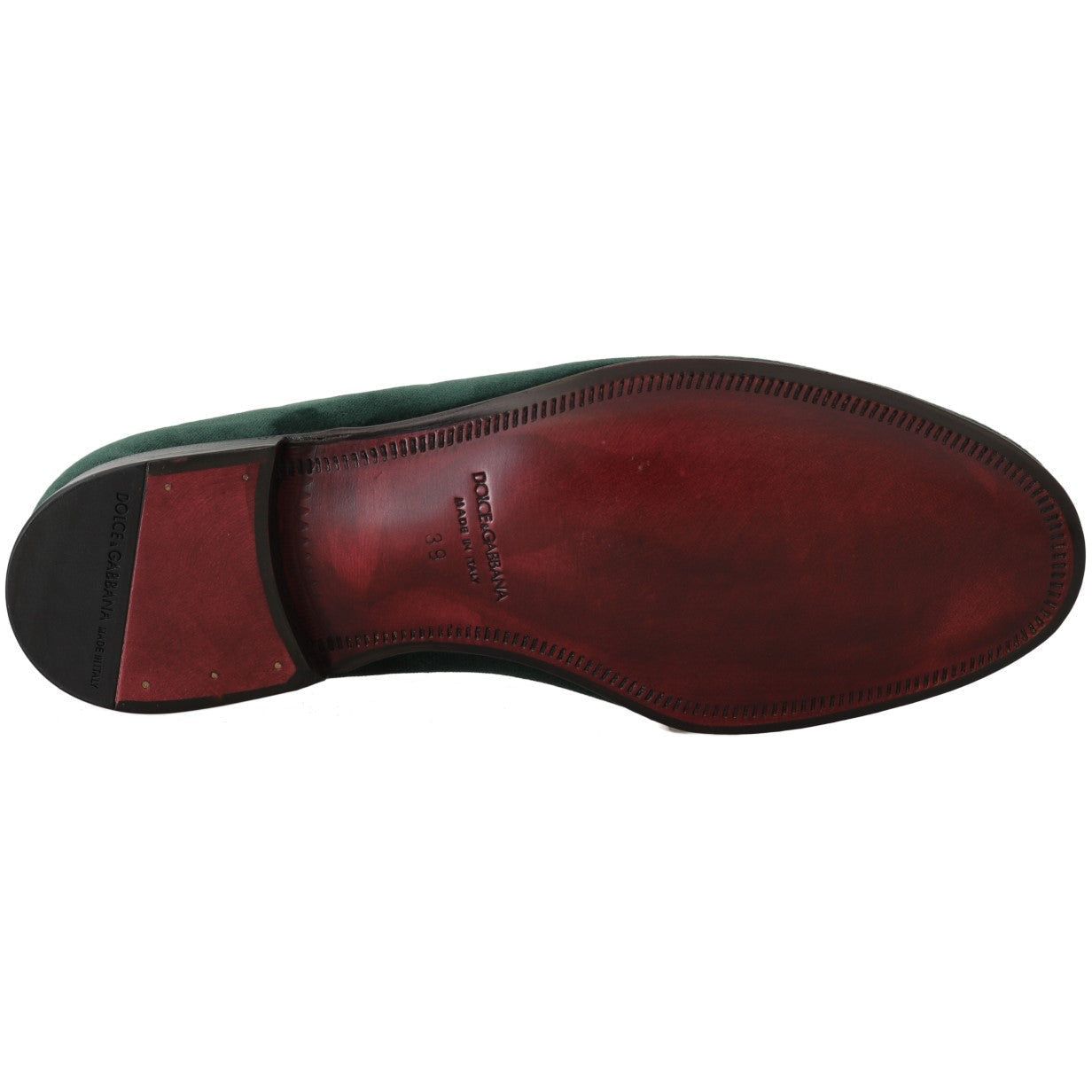 Dolce & Gabbana Elegant Green Suede Slip-On Loafers green-suede-leather-slippers-loafers