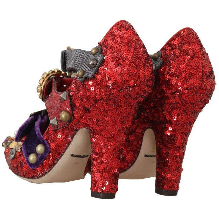 Dolce & Gabbana Red Bellucci Alta Moda Embellished Pumps red-sequined-crystal-studs-heels-shoes 558867-red-sequined-crystal-studs-heels-shoes-6_f10b6410-cc90-435c-b87b-3d9c8e1234ca.jpg