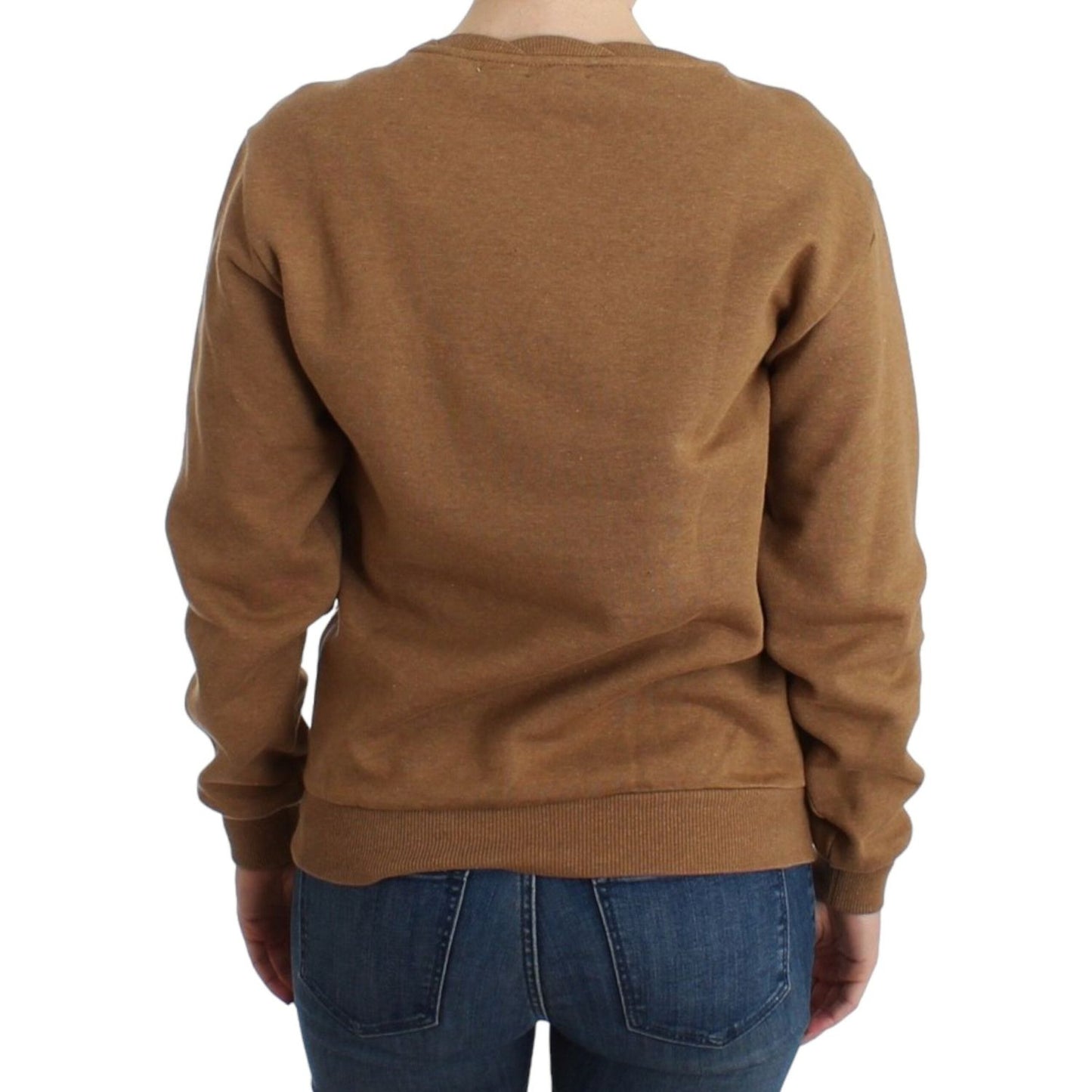 John Galliano Chic Brown Crewneck Cotton Sweater brown-crewneck-cotton-sweater